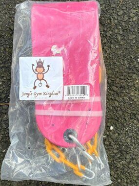 Pink Swing Seat With Chains & Hooks By Jungle Gym Kingdom For Outdoor Play
